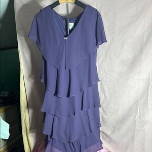 Elegant Purple Layered Dress